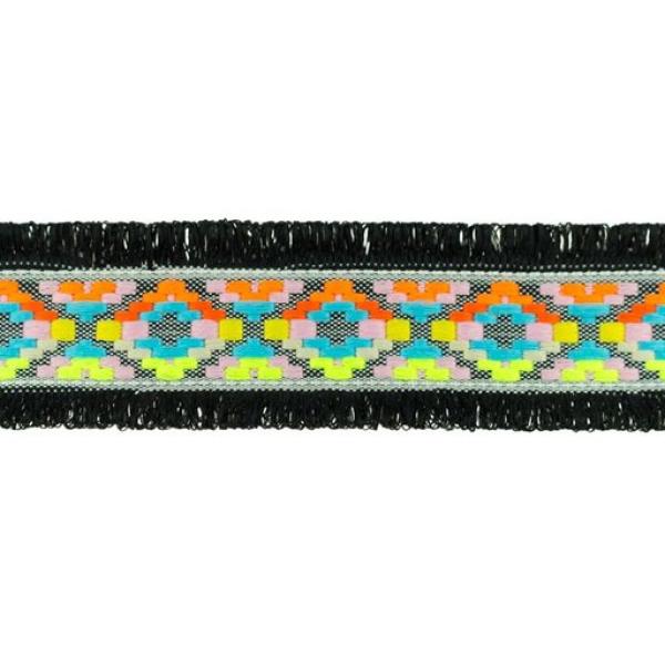 Gurtband 4 cm breit Ibiza-Style mit Fransen Schwarz